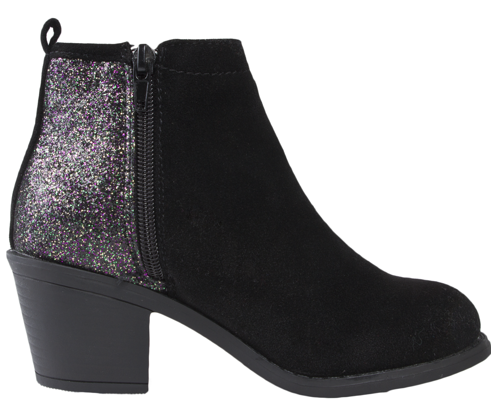 black sparkly heel boots